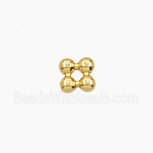Copper Bead Pave Zircon, Gold Plated