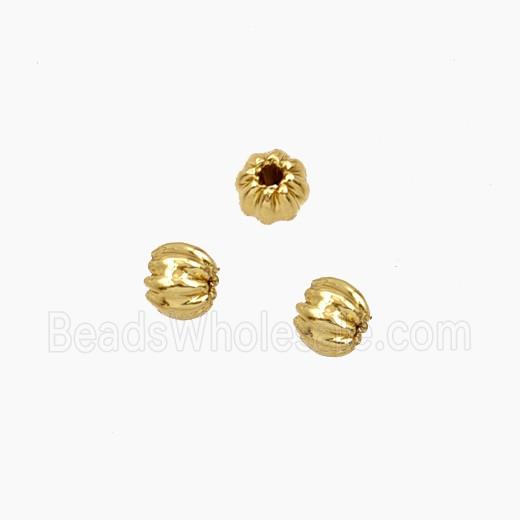 Copper Bead Pave Zircon, Gold Plated