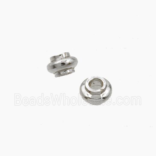 Copper Rondelle Beads Platinum Plated