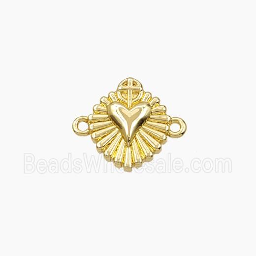 Copper Heart Connector Gold Plated
