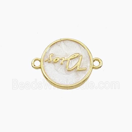 Copper Circle Connector Soill Enamel Gold Plated
