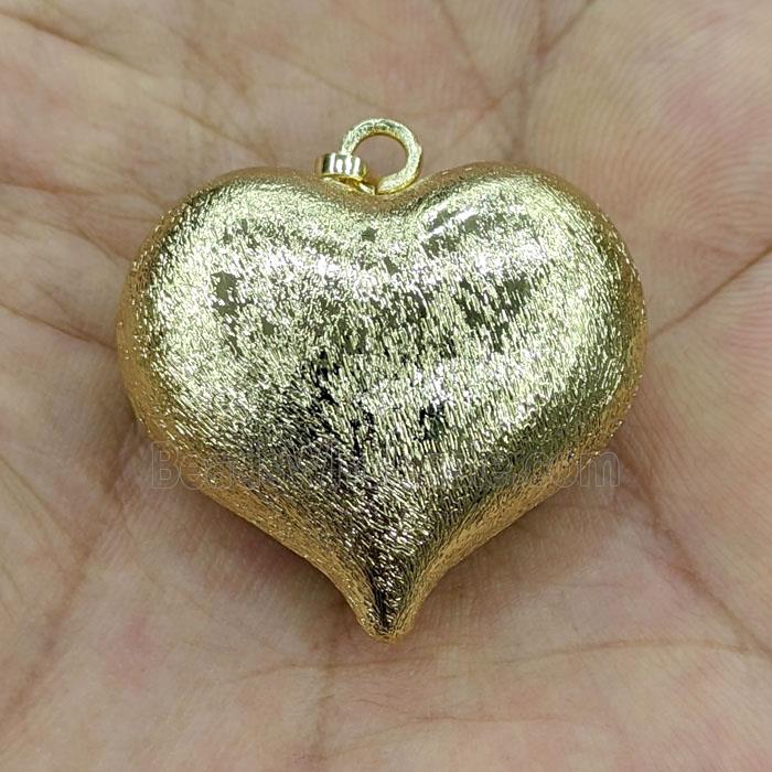 Copper Heart Pendant Brushed Gold Plated