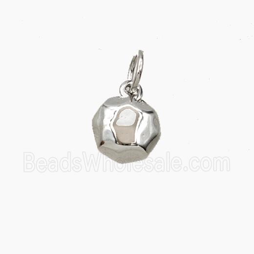 Copper Button Pendant Platinum Plated