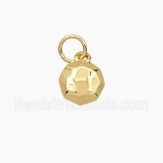 Copper Button Pendant Gold Plated