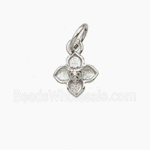 Copper Clover Pendant Platinum Plated