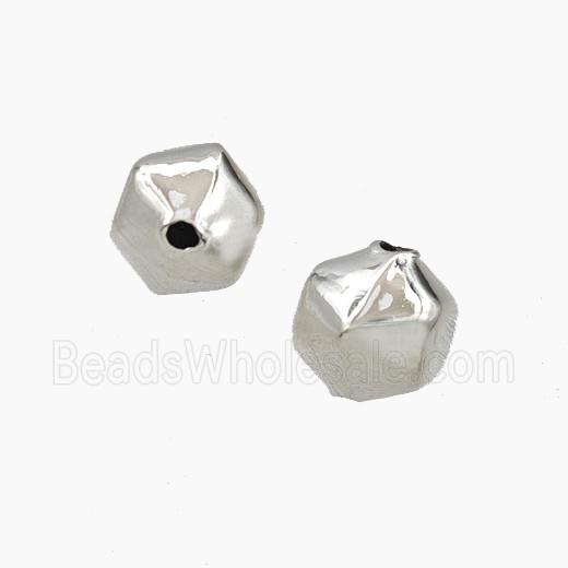 Copper Polyhedron Beads Platinum Plated