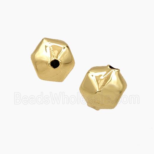 Copper Polyhedron Beads Gold Plated
