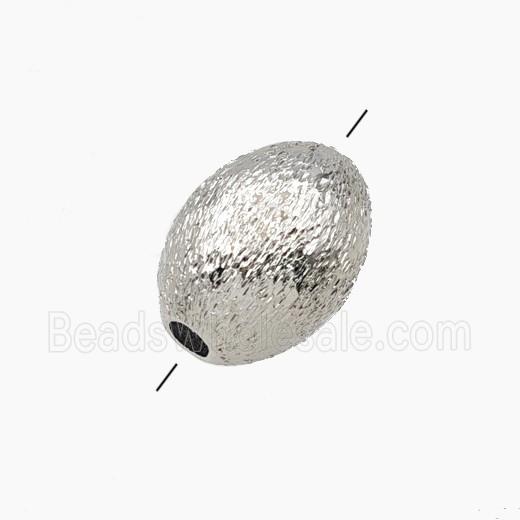 Copper Rice Beads Brushed Platinum Plated