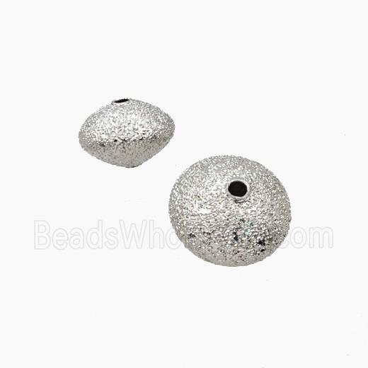 Copper Rondelle Beads Frosted Platinum Plated