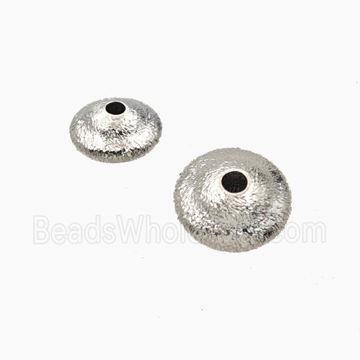 Copper Rondelle Beads Frosted Platinum Plated