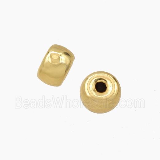 Copper Rondelle Beads Smooth Gold Plated