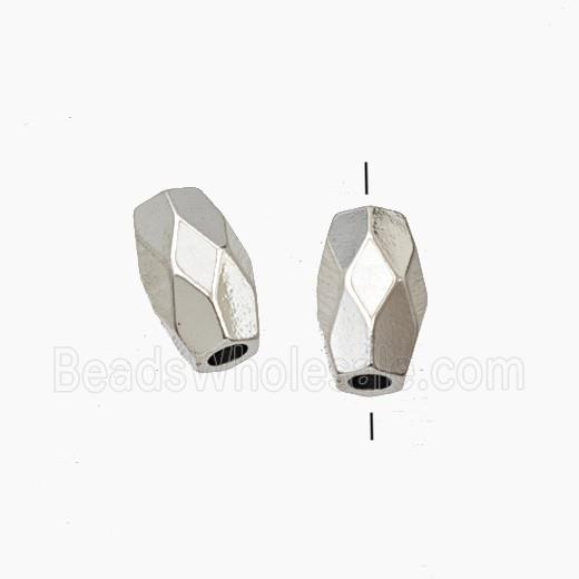 Copper Rice Beads Faceted Platinum Plated
