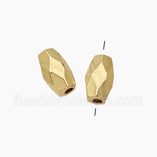 Copper Rice Beads Faceted Gold Plated