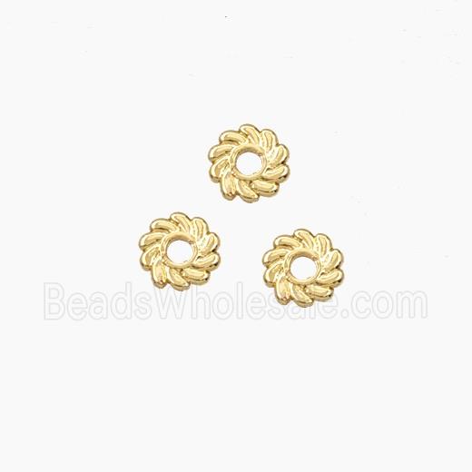 Copper Flower Beads Gold Plated