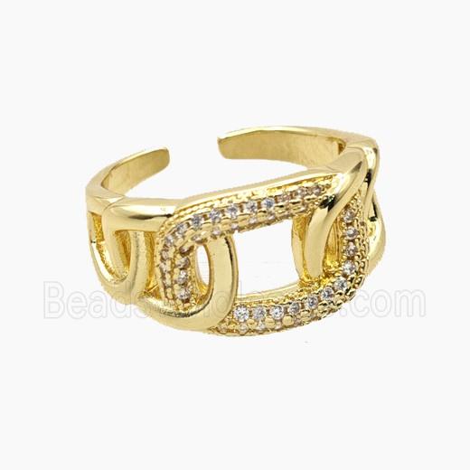 Copper Rings Micropave Zirconia Gold Plated