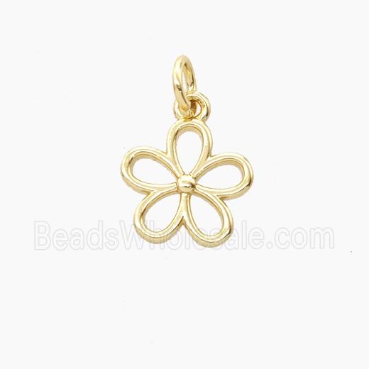 Copper Flower Pendant Gold Plated