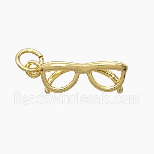 Copper Glasses Pendant Gold Plated