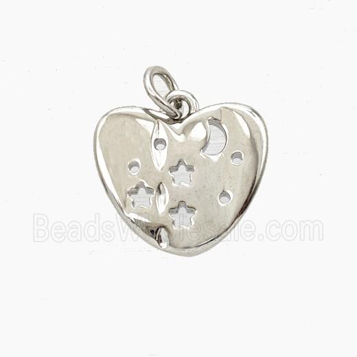 Copper Heart Pendant Platinum Plated