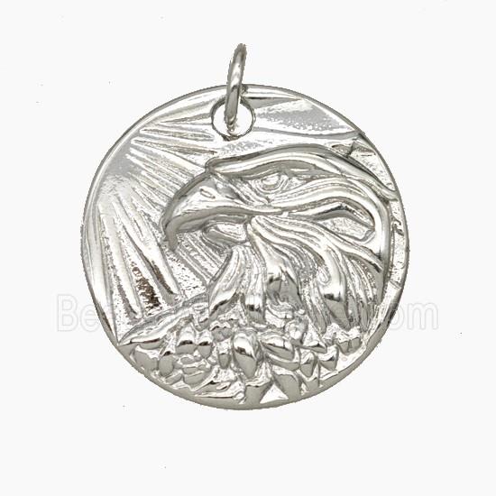 Copper Eagle Pendant Hawk Birds Platinum Plated