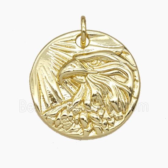 Copper Eagle Pendant Hawk Birds Gold Plated