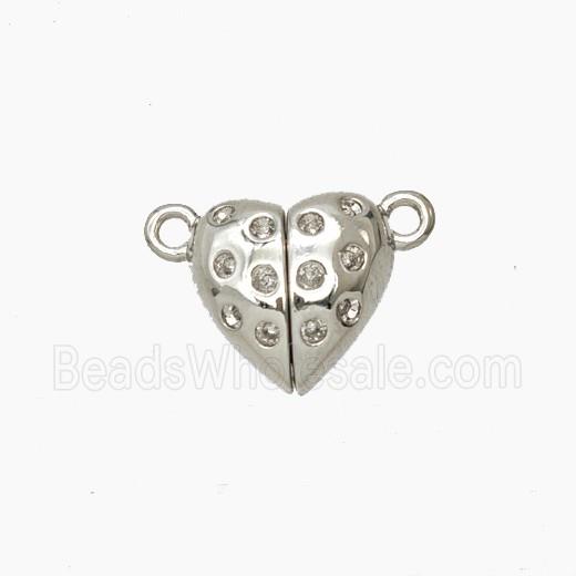 Copper Heart Magnetic Clasp Platinum Plated