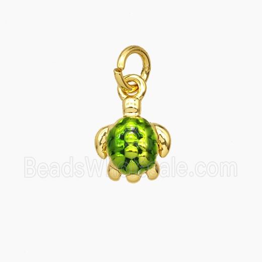 Copper Tortoise Pendant Painted Gold Plated