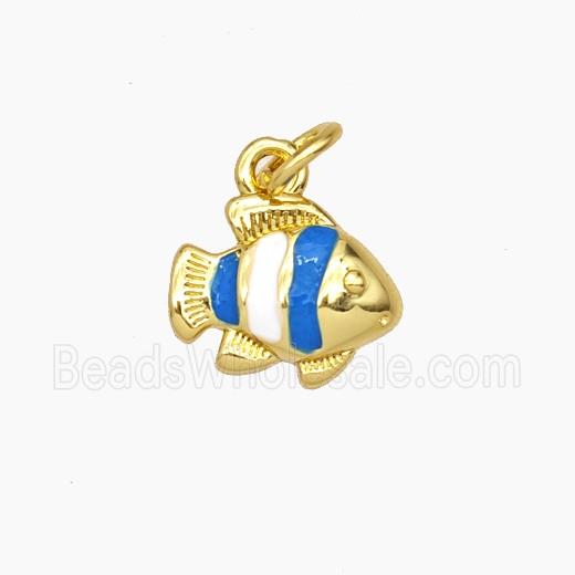 Copper Fish Pendant Enamel Gold Plated
