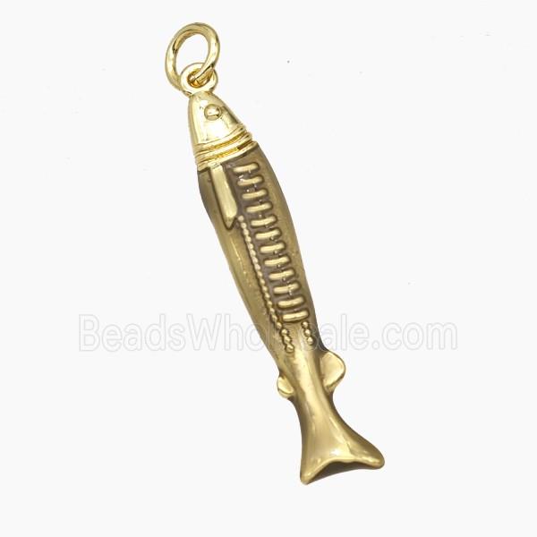 Copper Fish Pendant Painted Gold Plated