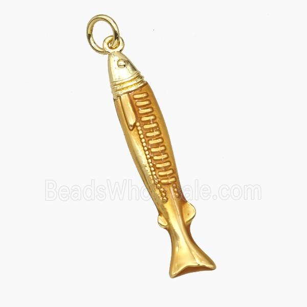 Copper Fish Pendant Painted Gold Plated