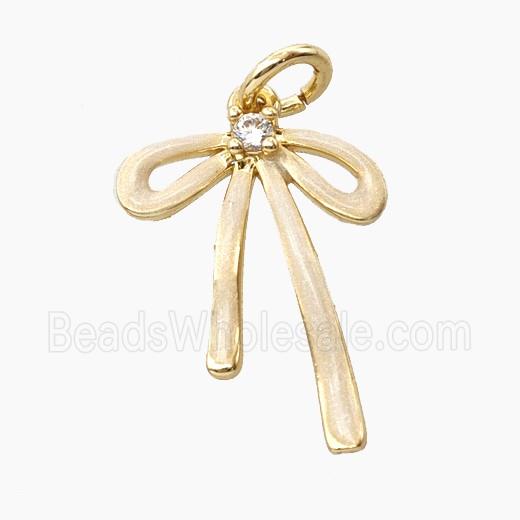 Copper Bowknot Pendant Painted Gold Plated