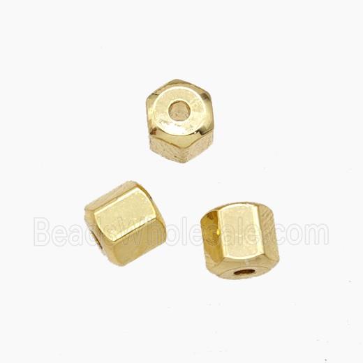 Copper Tube Beads Gold Plated