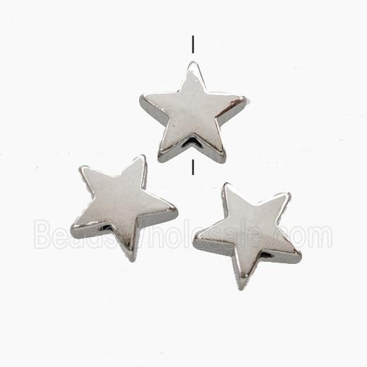 Copper Star Beads Platinum Plated