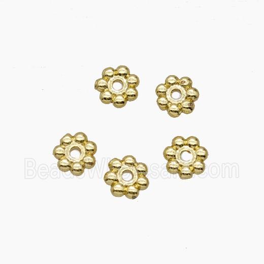 Copper Flower Spacer Beads Gold Plated