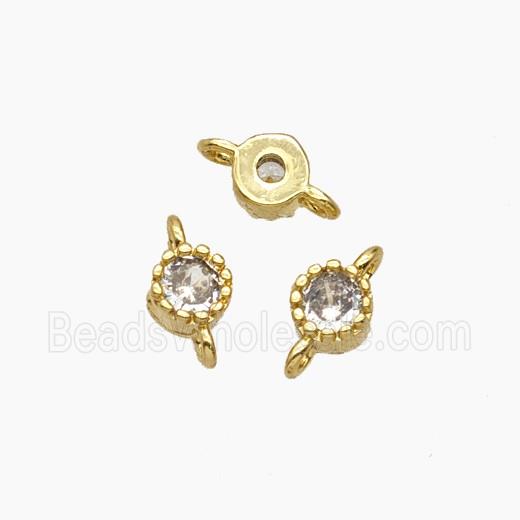 Copper Connector Pave Crystal Glass Gold Plated