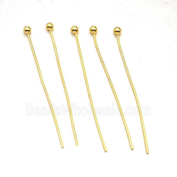 Copper Ball-Head Pins Gold Plated