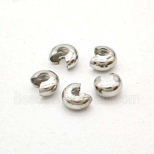 Copper Crimp Cover Beads Platinum Plated