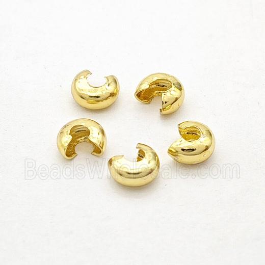 Copper Crimp Cover Beads Gold Plated