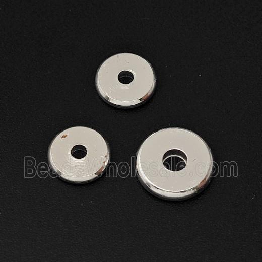 Copper Heishi Spacer Beads Shiny Silver