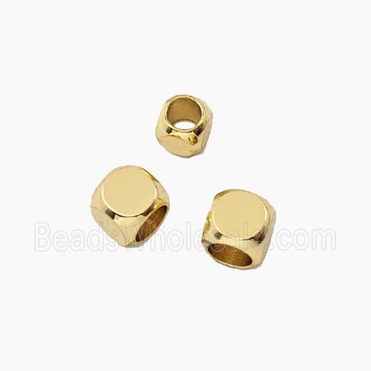 Copper Cube Beads Gold Plated