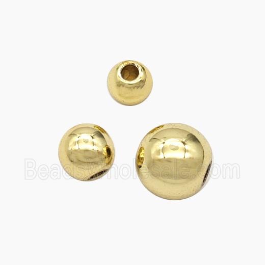 Copper Round Beads Smooth 18K Gold Plated