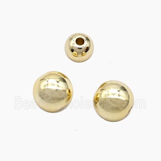 Copper Round Beads Smooth 14K Gold Plated