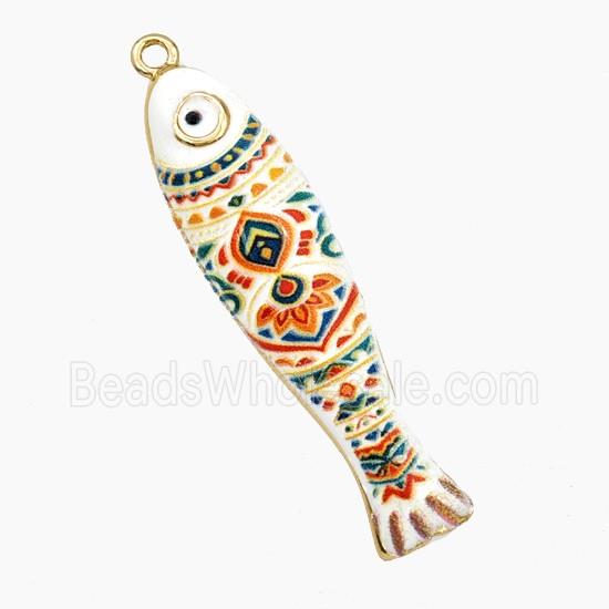 Copper Fish Pendant Painted Gold Plated