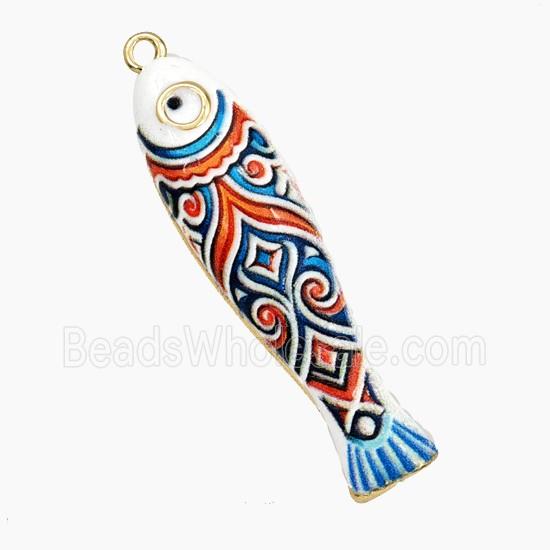 Copper Fish Pendant Painted Gold Plated