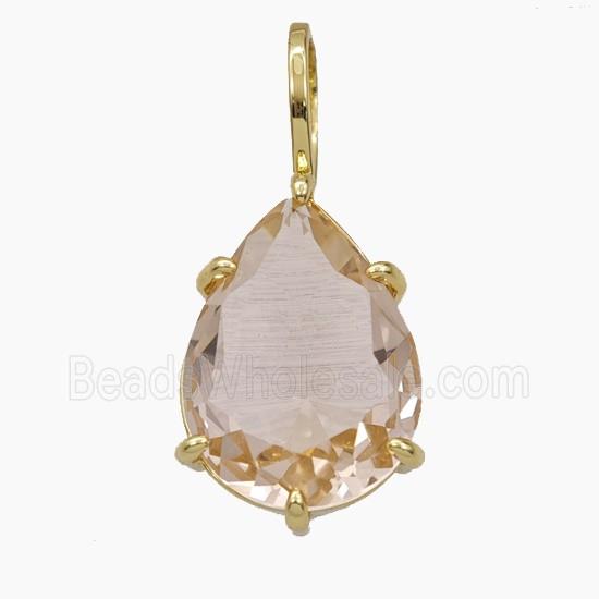 Crystal Glass Teardrop Pendant