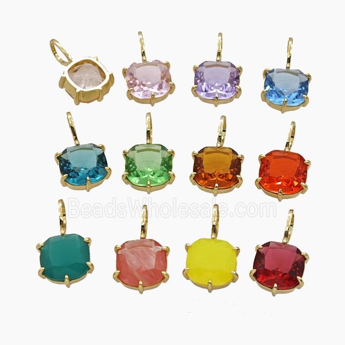Crystal Glass Square Pendant Mixed
