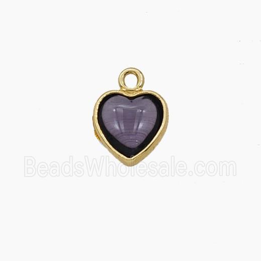Purple Crystal Glass Heart Pendant