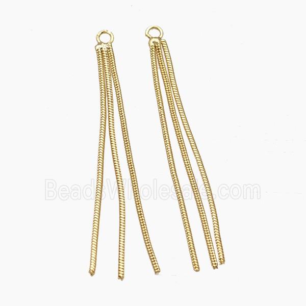 Copper Tassel Pendant Snake Chain Gold Plated