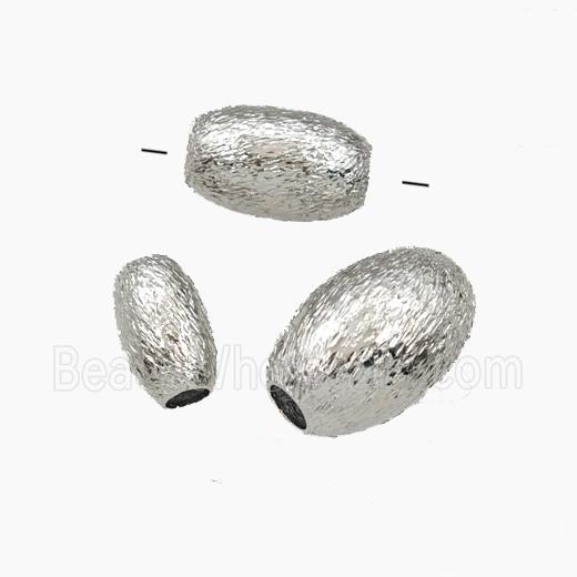 Copper Rice Beads Brushed Platinum Plated