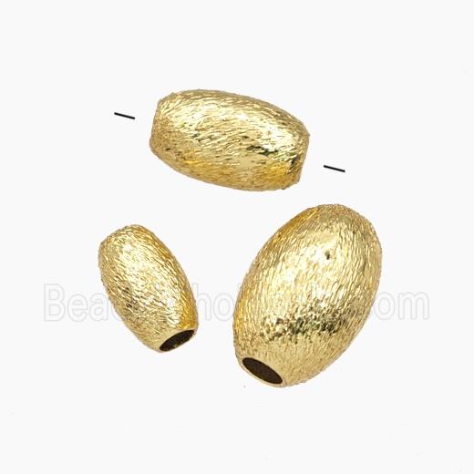 Copper Rice Beads Brushed Gold Plated