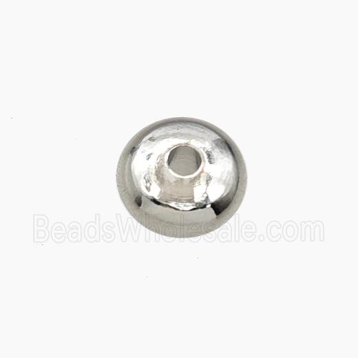 Copper Rondelle Beads Smooth Platinum Plated